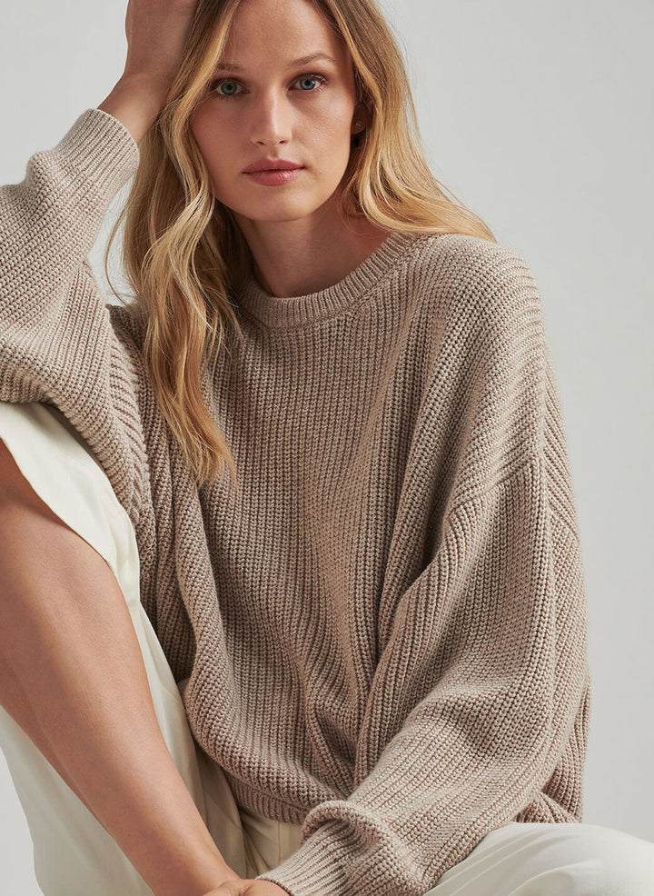 Peter Millar Womens Oversized Crewneck Sweater - Biscotti