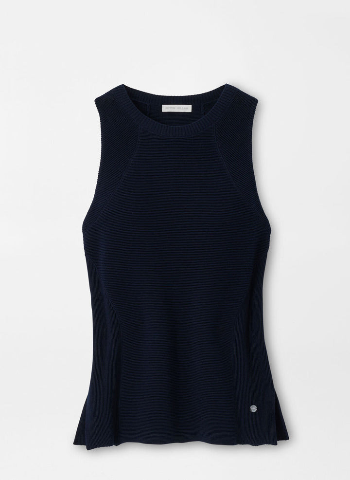 Peter Millar Womens Campbell Ottoman Rib Sleeveless Sweater - Navy