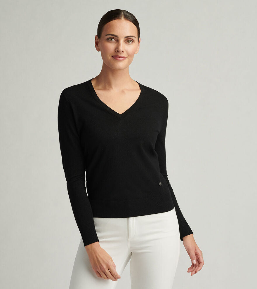 Peter Millar Women's Excursionist Flex V-Neck - BLACK