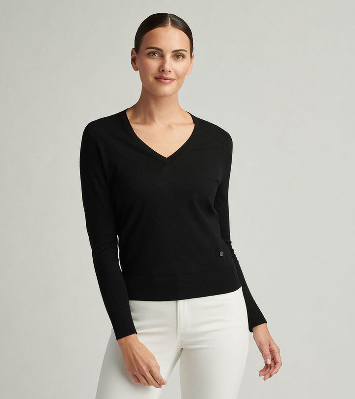 Peter Millar Women's Excursionist Flex V-Neck - BLACK