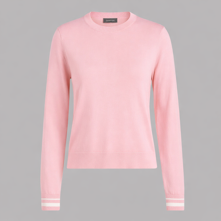 G/FORE WOMEN'S COOLING COTTON CREWNECK SWEATER - DARK BLUSH