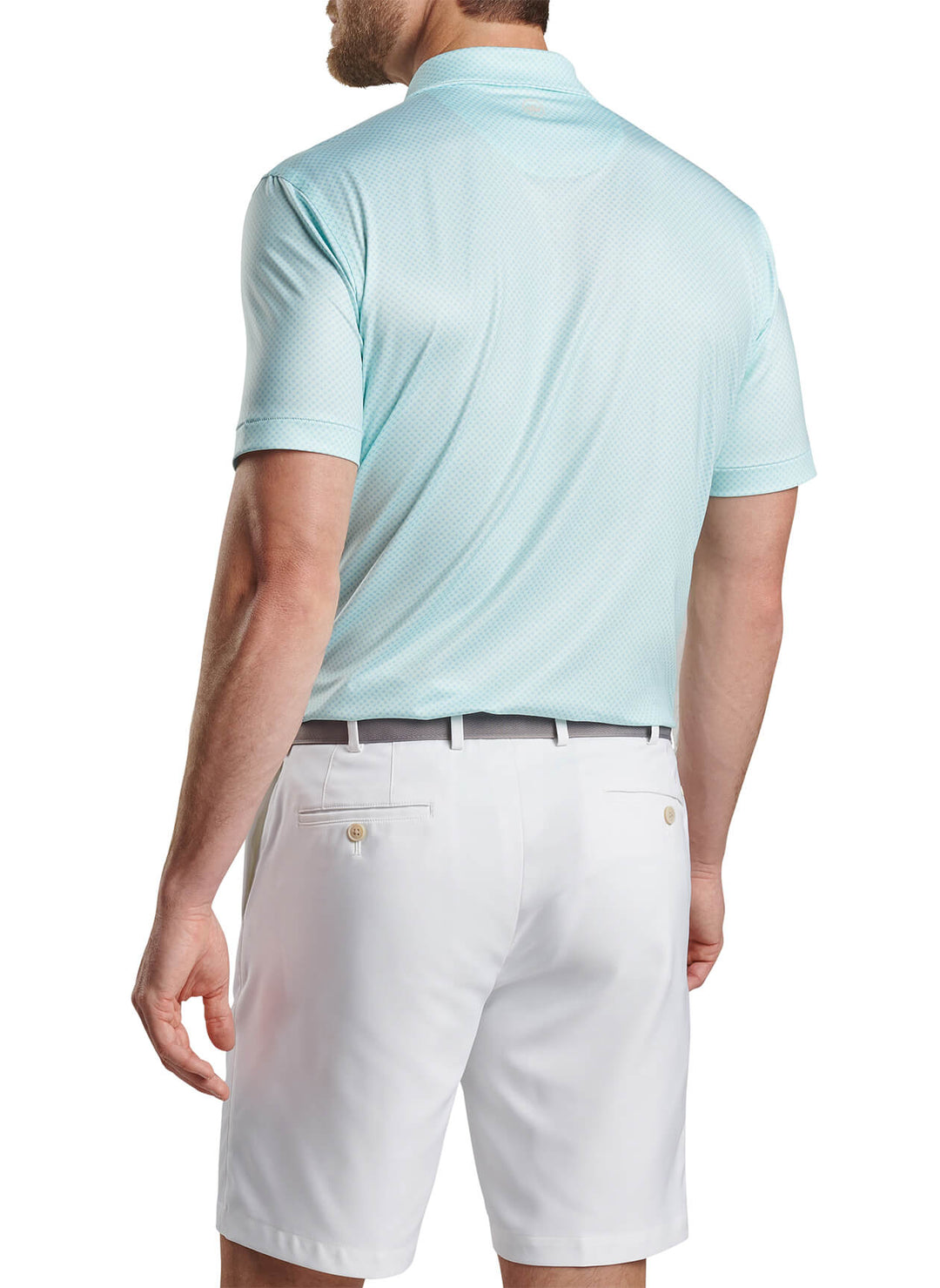 Peter Millar Mens Classic Fit Circle Geo Performance Jersey Polo - SEAGLASS