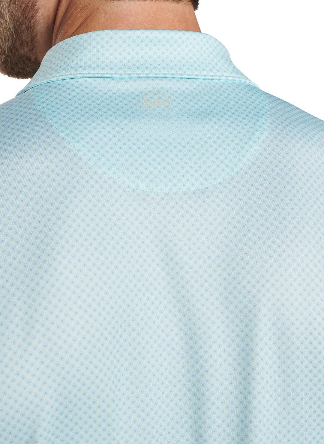 Peter Millar Mens Classic Fit Circle Geo Performance Jersey Polo - SEAGLASS