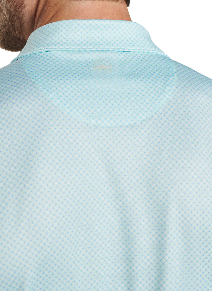 Peter Millar Mens Classic Fit Circle Geo Performance Jersey Polo - SEAGLASS