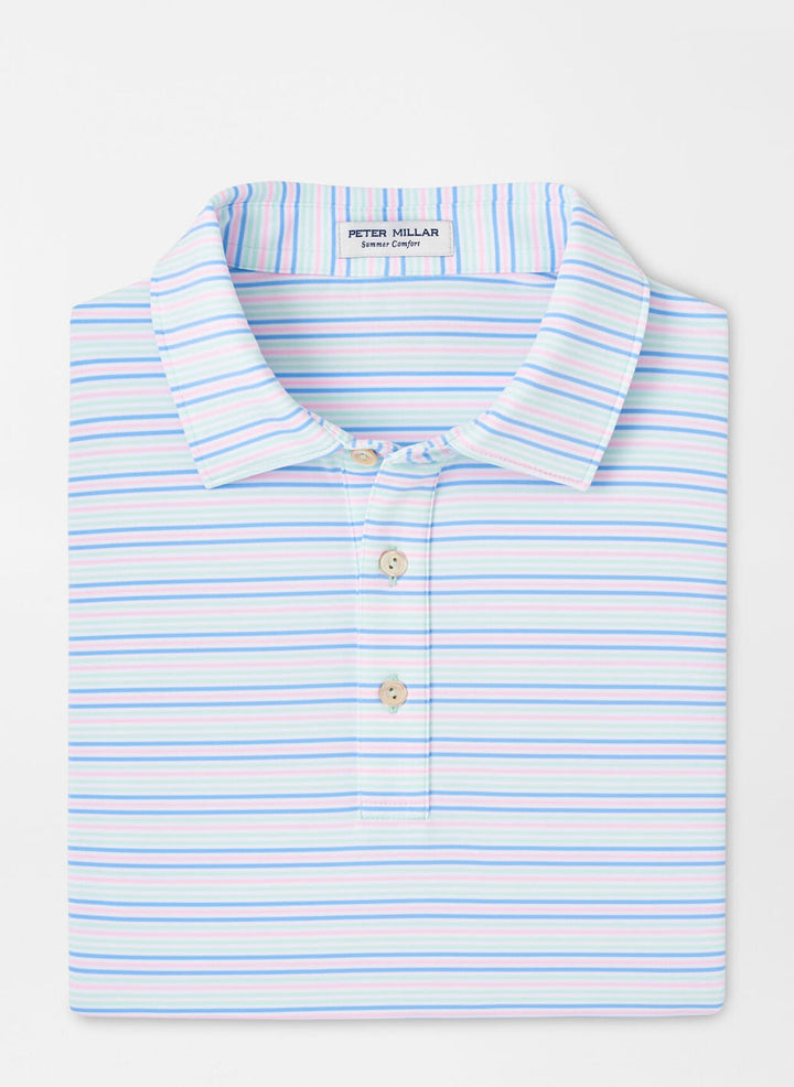 Peter Millar Mens Classic Fit Clifton Performance Jersey Polo - SEAGLASS
