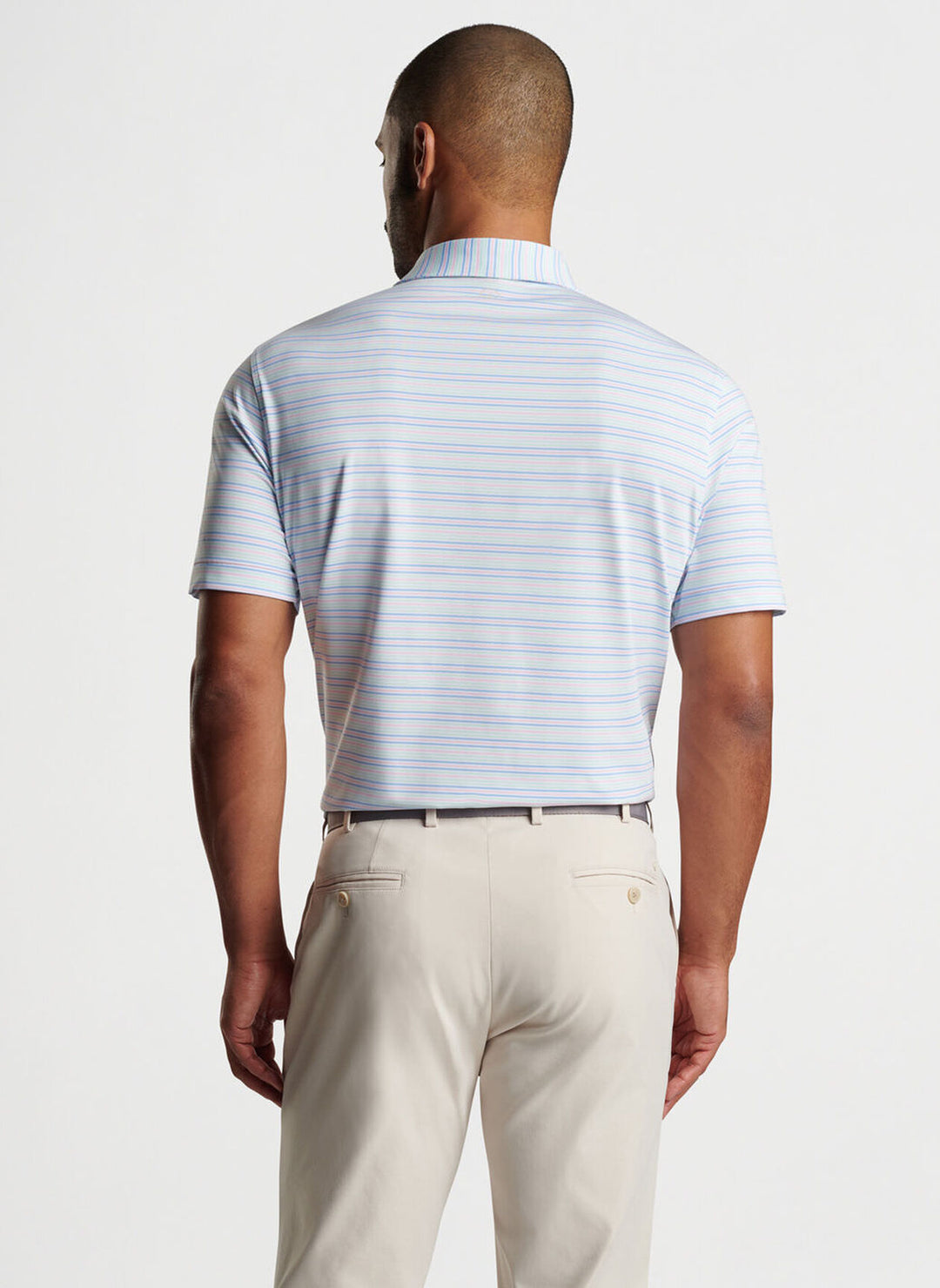 Peter Millar Mens Classic Fit Clifton Performance Jersey Polo - SEAGLASS