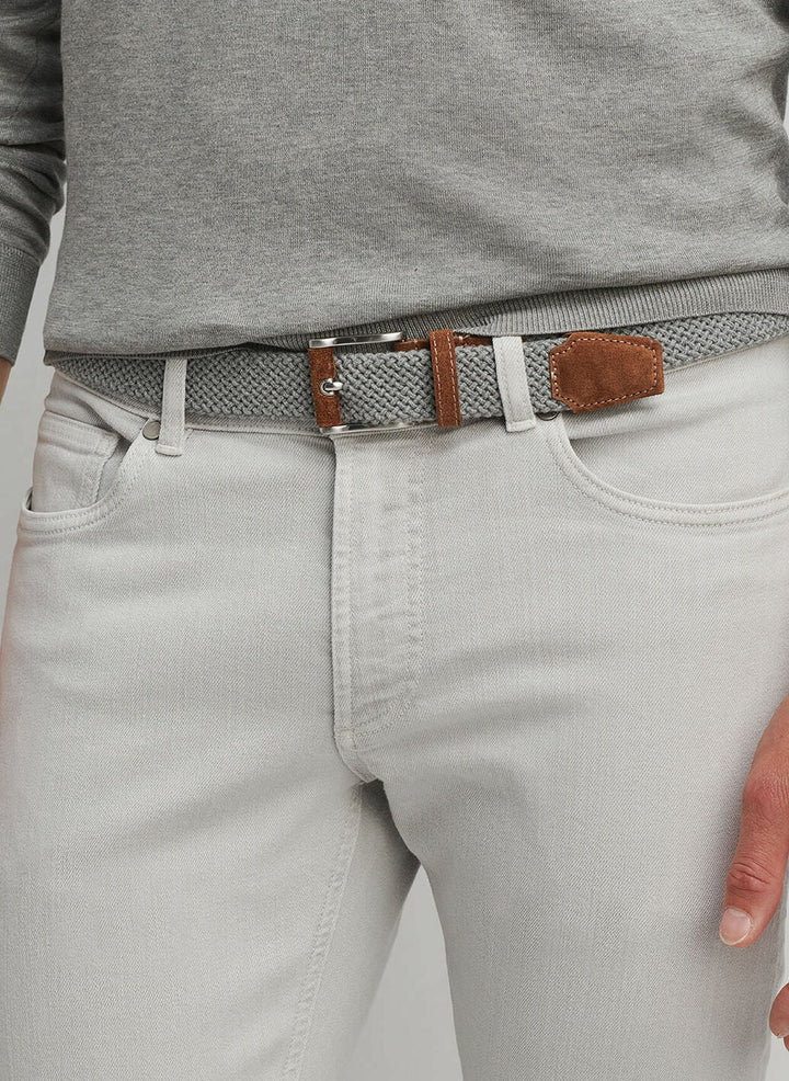 Peter Millar Mens Crafted Woven Belt - NICKEL