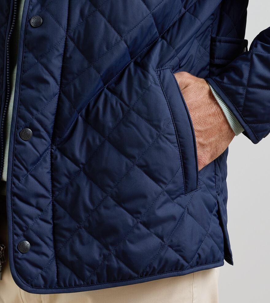 Peter Millar Men's CLASSIC FIT Suffolk Quilted Travel Coat - NAVY