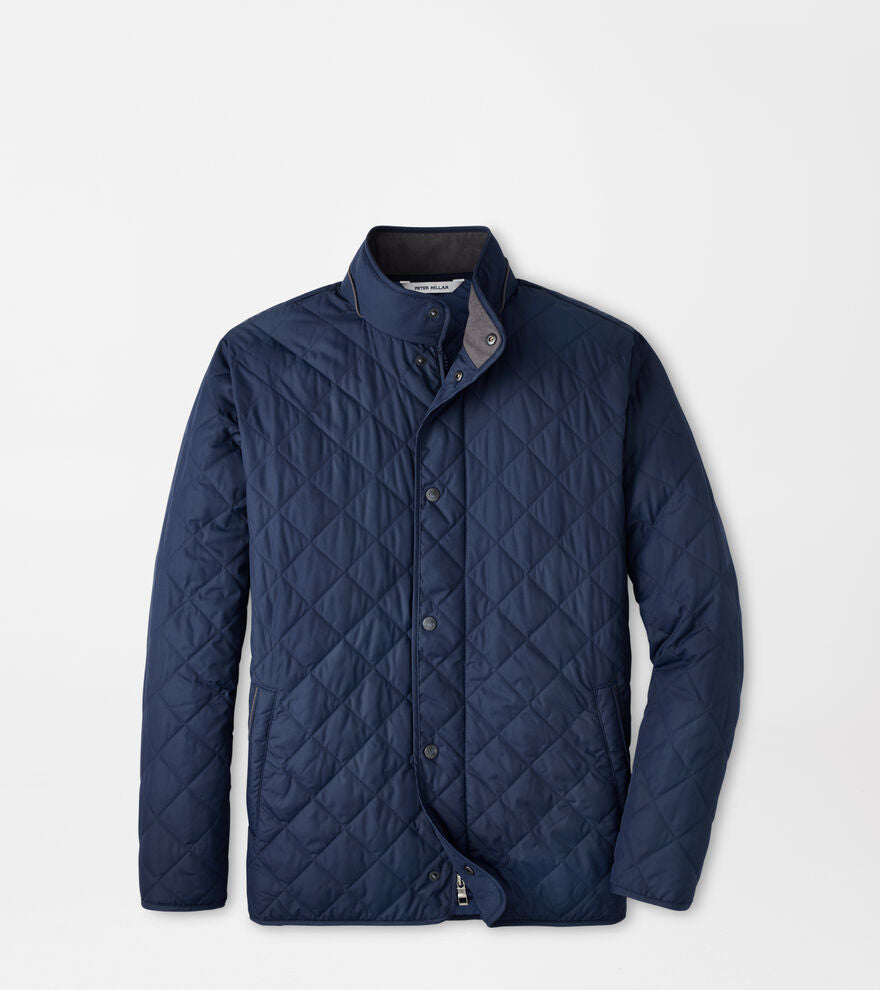 Peter Millar Men's CLASSIC FIT Suffolk Quilted Travel Coat - NAVY