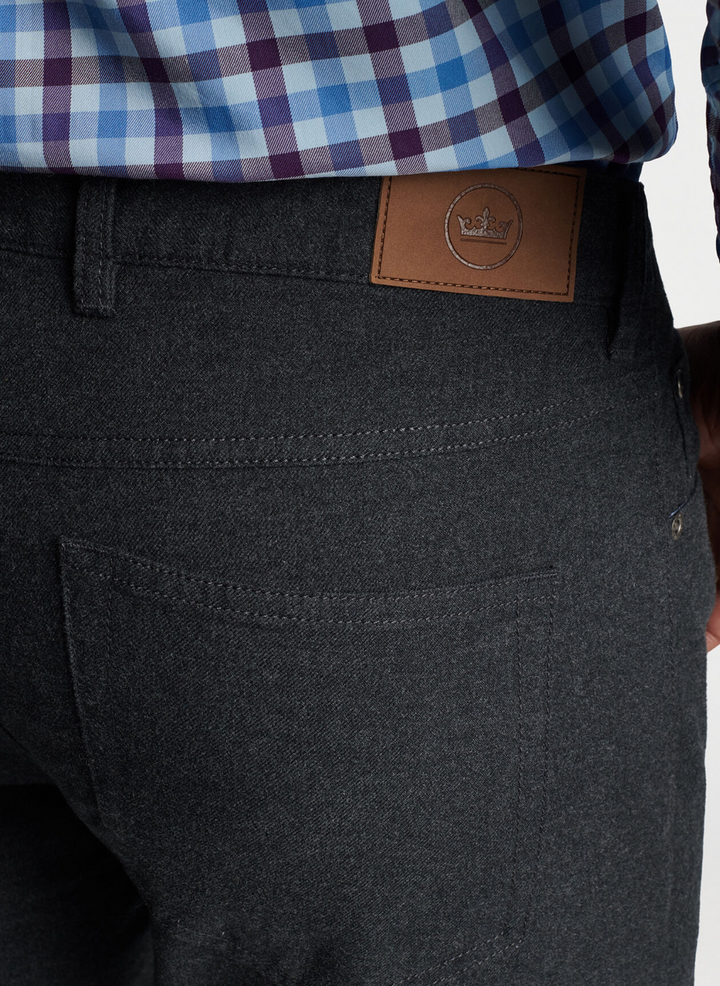 Peter Millar Men's Classic Fit Mountanside Flannel Five Pocket Pant - CHARCOAL