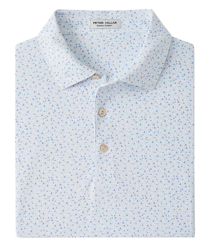 Peter Millar Men's CLASSIC FIT Willis Geo Performance Polo - WHITE