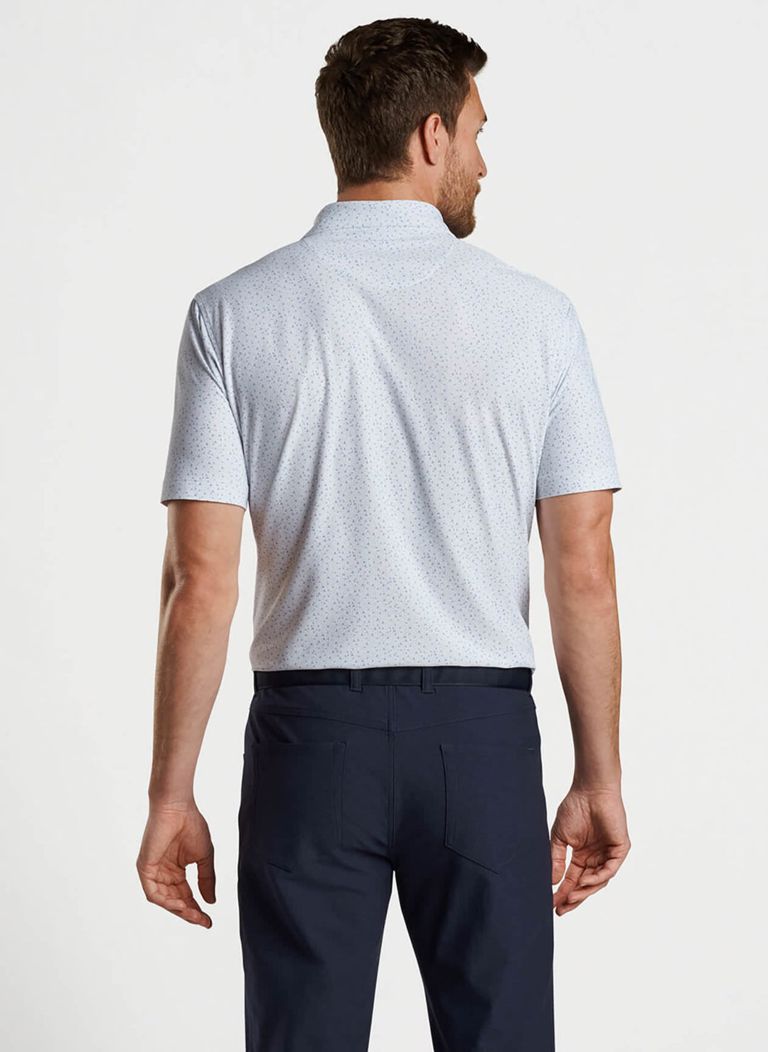 Peter Millar Men's CLASSIC FIT Willis Geo Performance Polo - WHITE