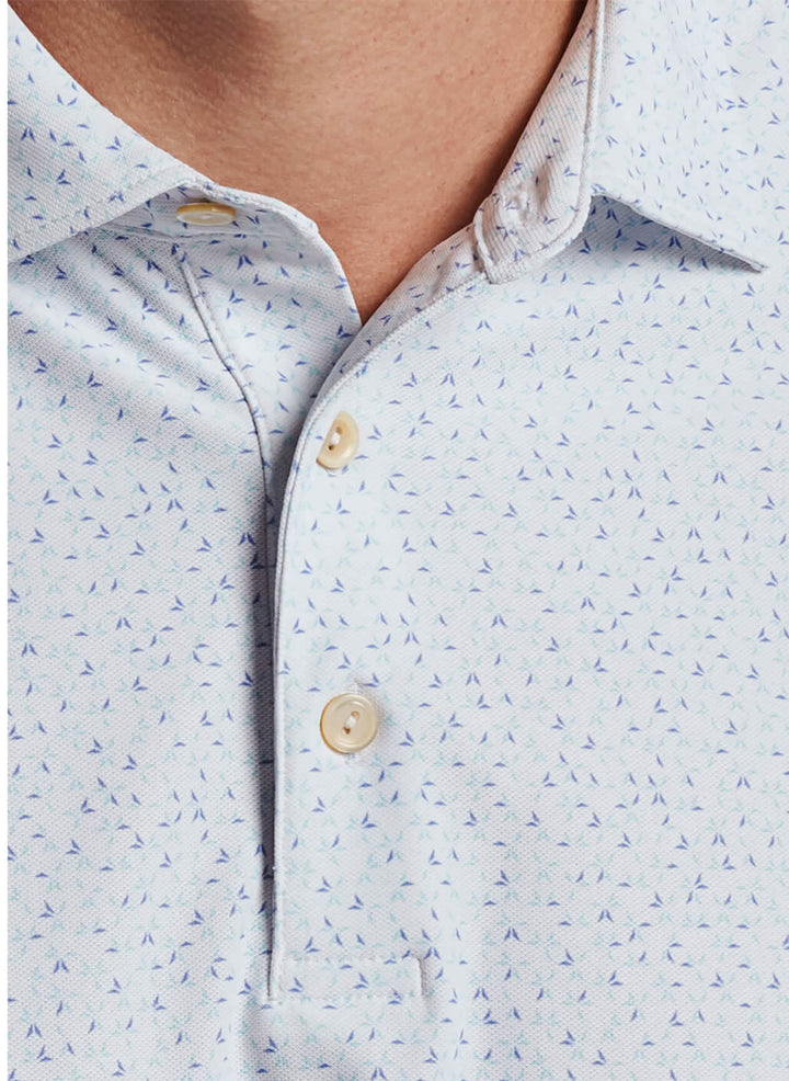 Peter Millar Men's CLASSIC FIT Willis Geo Performance Polo - WHITE