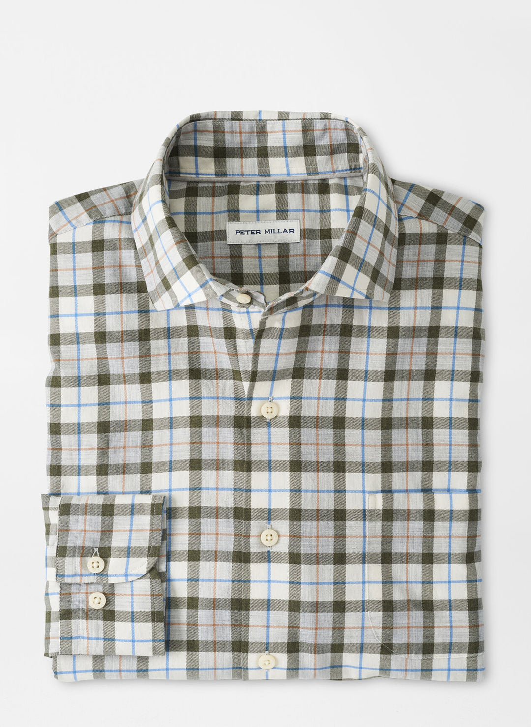 Peter Millar Men's CLASSIC FIT Alton Cotton Sport Shirt - WINTER IVORY
