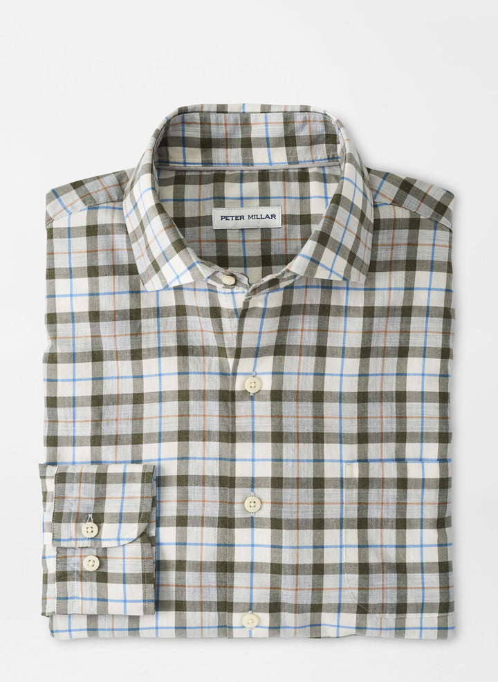 Peter Millar Men's CLASSIC FIT Alton Cotton Sport Shirt - WINTER IVORY