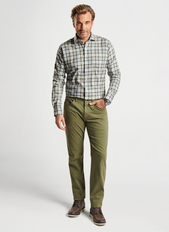 Peter Millar Men's CLASSIC FIT Alton Cotton Sport Shirt - WINTER IVORY