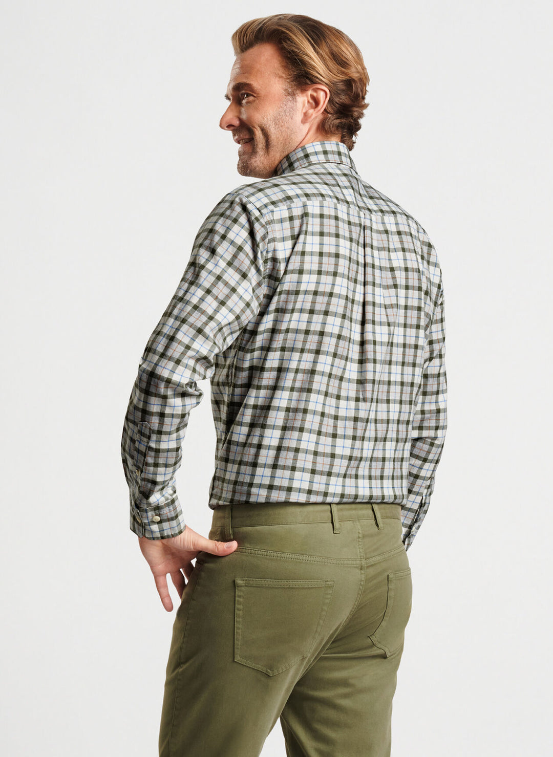 Peter Millar Men's CLASSIC FIT Alton Cotton Sport Shirt - WINTER IVORY