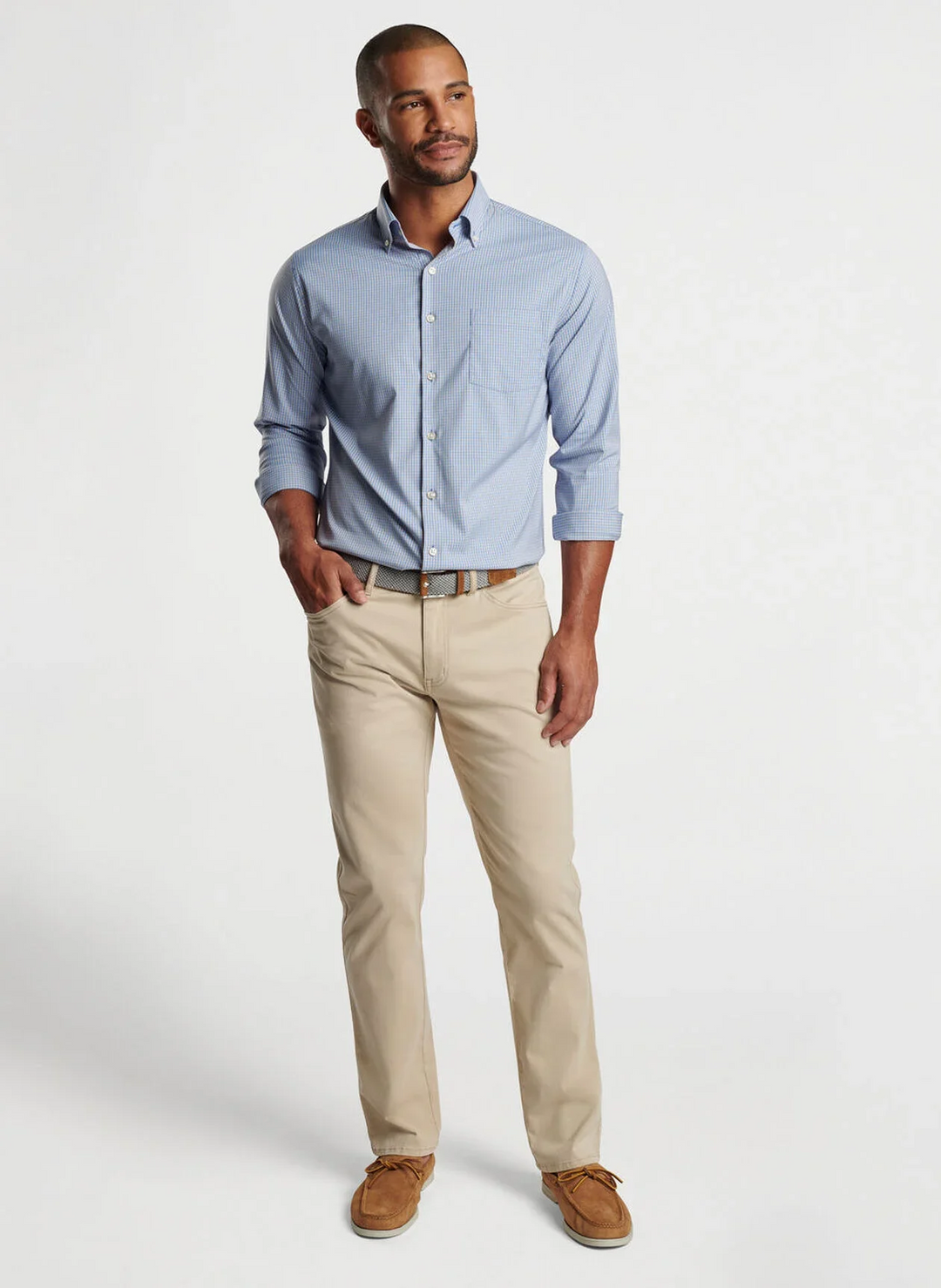 Peter Millar Men's Classic Fit Signature Sateen Five-Pocket Pant - DARK SAND
