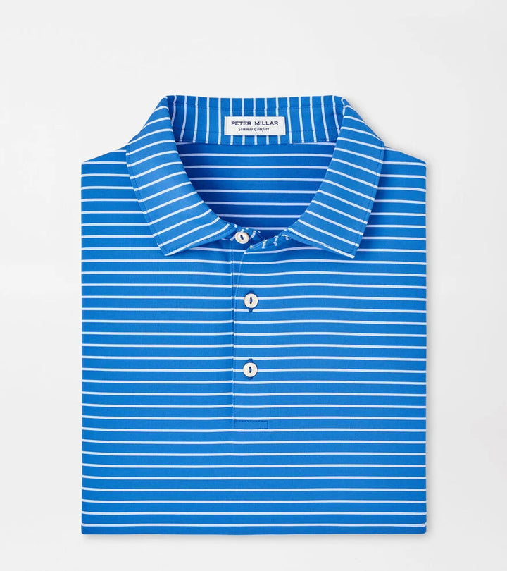 Peter Millar Mens Classic Fit Drum Performance Polo - MAKO BLUE