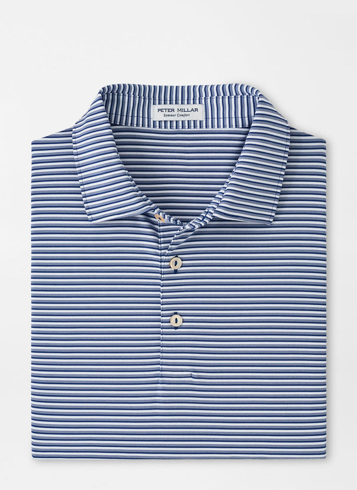 Peter Millar Mens Classic Fit Cedar Performance Jersey Polo - SPORT NAVY
