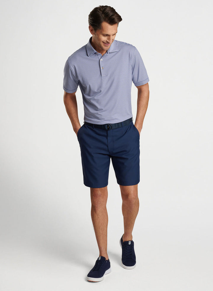 Peter Millar Mens Classic Fit Cedar Performance Jersey Polo - SPORT NAVY