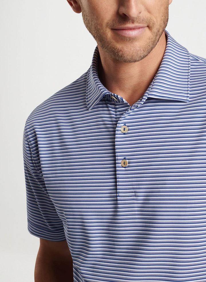 Peter Millar Mens Classic Fit Cedar Performance Jersey Polo - SPORT NAVY