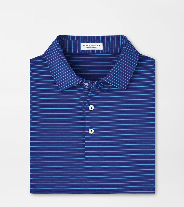 Peter Millar Mens CLassic Fit Hemlock Performance Jersey Polo - Sean Self Collar - SPORT NAVY