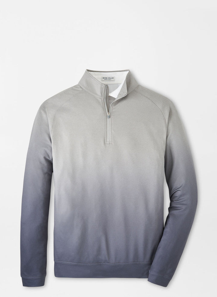 Peter Millar Mens Classic Fit Perth Ombre Performance Quarter-Zip - GALE GREY