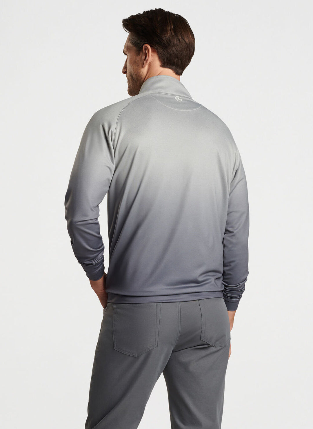 Peter Millar Mens Classic Fit Perth Ombre Performance Quarter-Zip - GALE GREY