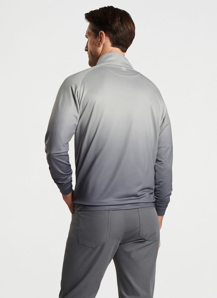 Peter Millar Mens Classic Fit Perth Ombre Performance Quarter-Zip - GALE GREY