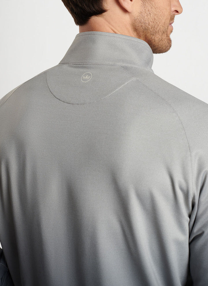 Peter Millar Mens Classic Fit Perth Ombre Performance Quarter-Zip - GALE GREY