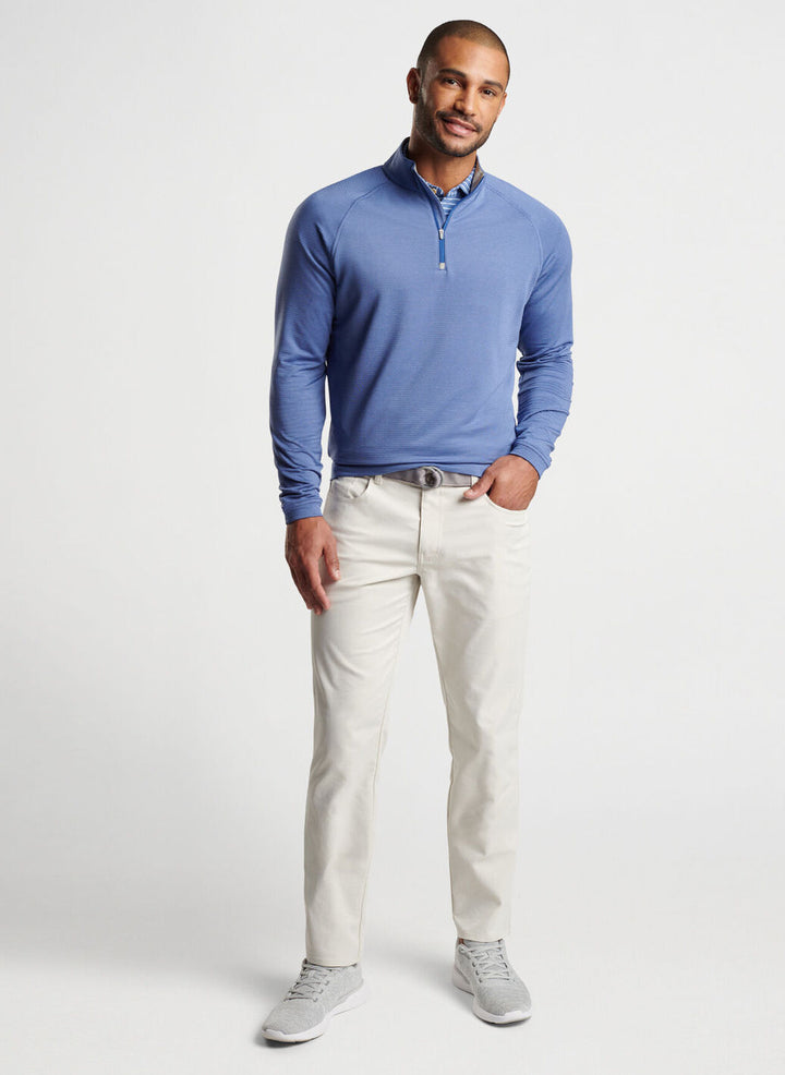 Peter Millar Mens Classic Fit Beaumont Performance Quarter-Zip - ASTRAL BLUE