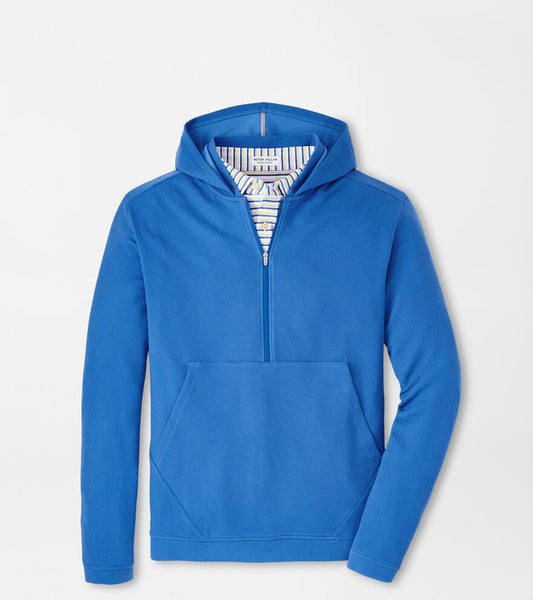 Peter Millar Mens Classic Fit Grid Performance Half-Zip Hoodie - MAKO
