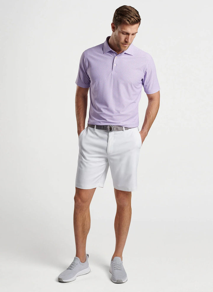 Peter Millar Mens Classic Fit Orbital Geo Performance Mesh Polo - PETAL PURPLE