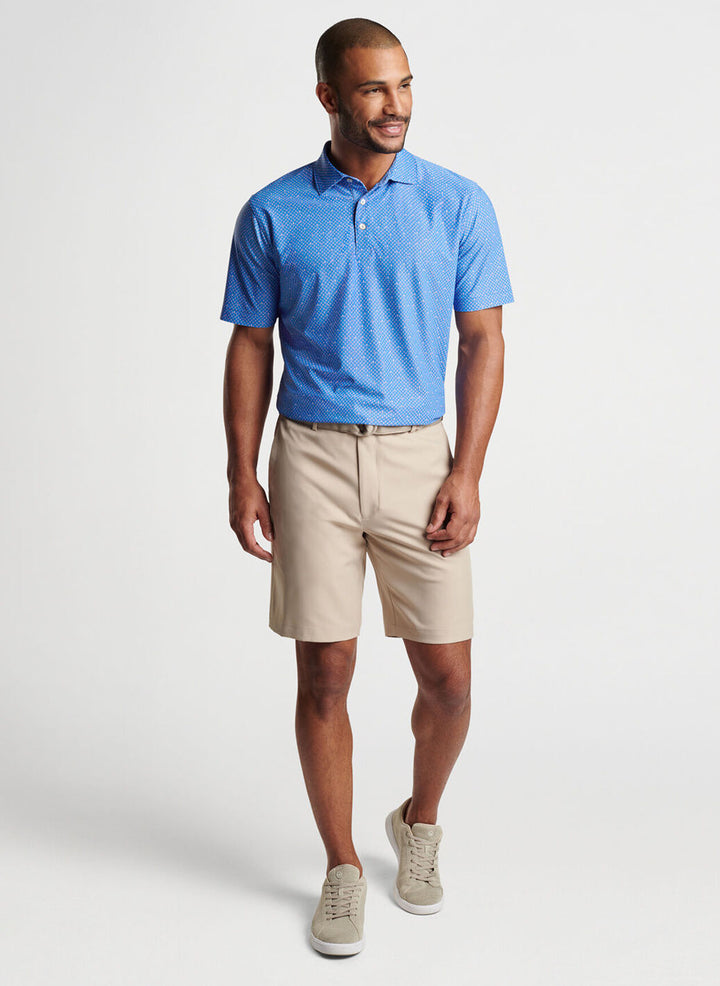 Peter Millar Mens Classic Fit Irish Coffee Performance Mesh Polo -  LIBERTY BLUE