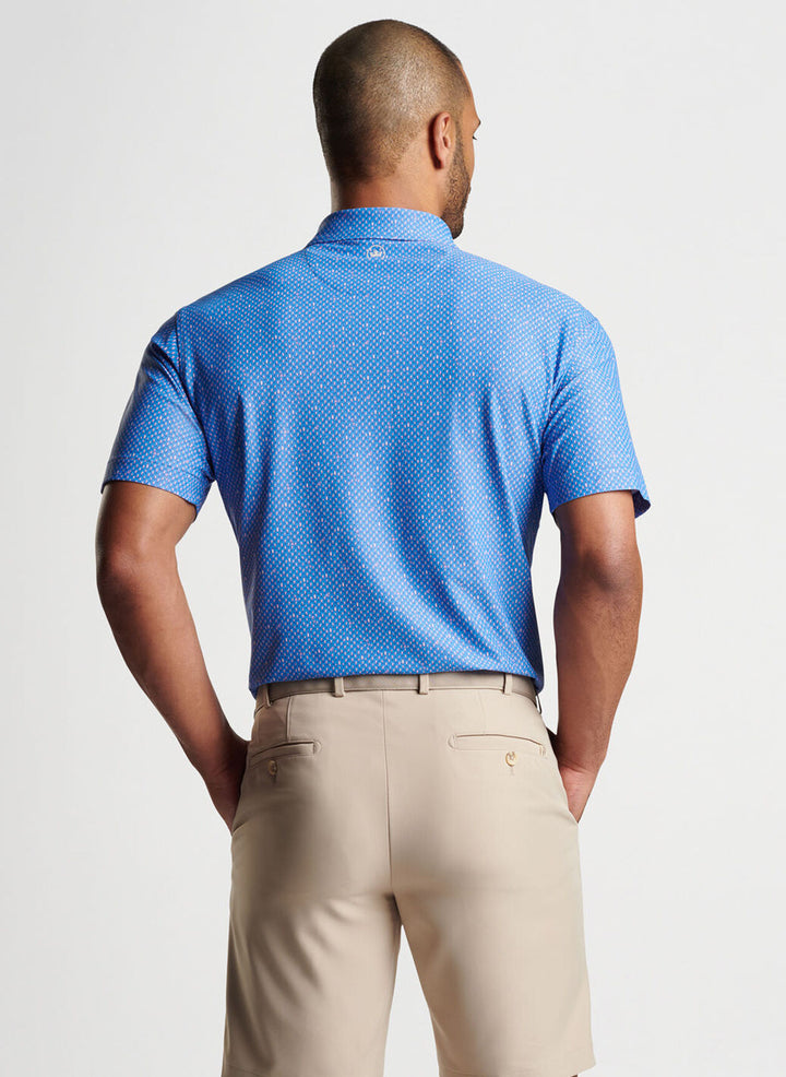 Peter Millar Mens Classic Fit Irish Coffee Performance Mesh Polo -  LIBERTY BLUE