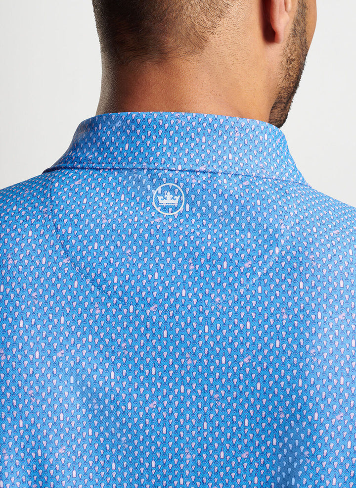 Peter Millar Mens Classic Fit Irish Coffee Performance Mesh Polo -  LIBERTY BLUE