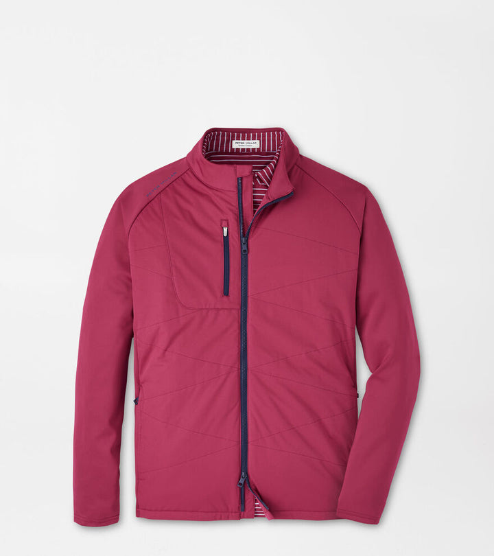 Peter Millar Mens Classic Fit Merge Hybrid Jacket - POMEGRANATE