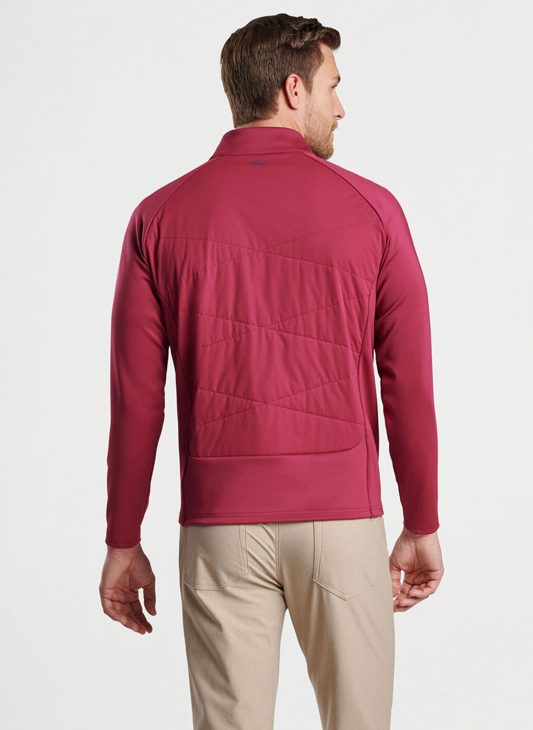 Peter Millar Mens Classic Fit Merge Hybrid Jacket - POMEGRANATE