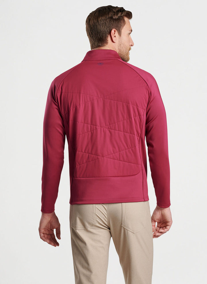 Peter Millar Mens Classic Fit Merge Hybrid Jacket - POMEGRANATE