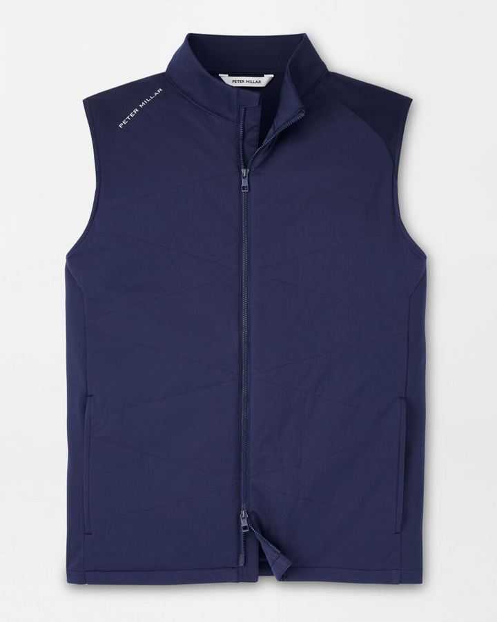 Peter Millar Mens Classic Fit Fuse Hybrid Vest - NAVY