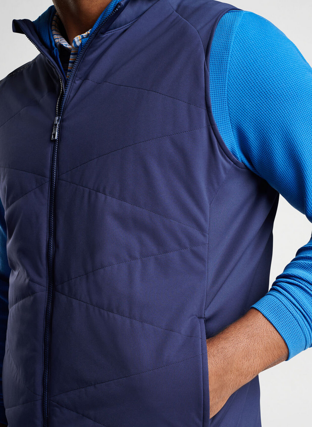 Peter Millar Mens Classic Fit Fuse Hybrid Vest - NAVY