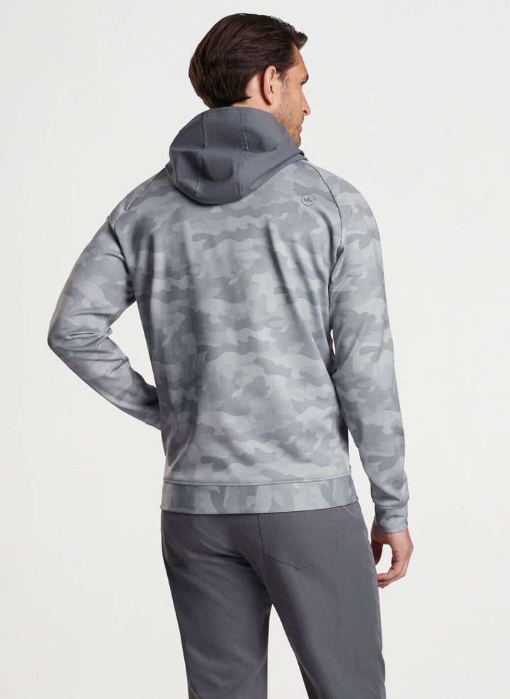 Peter Millar Mens Classic Fit Pursuit Half Snap Hoodie - IRON