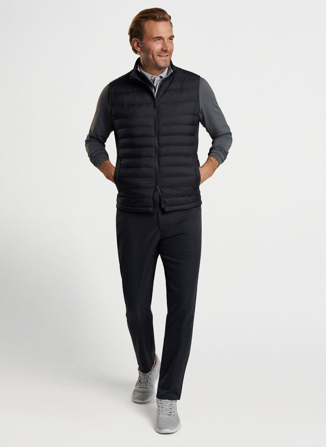 Peter Millar Mens  Classic Fit All Course Vest - BLACK