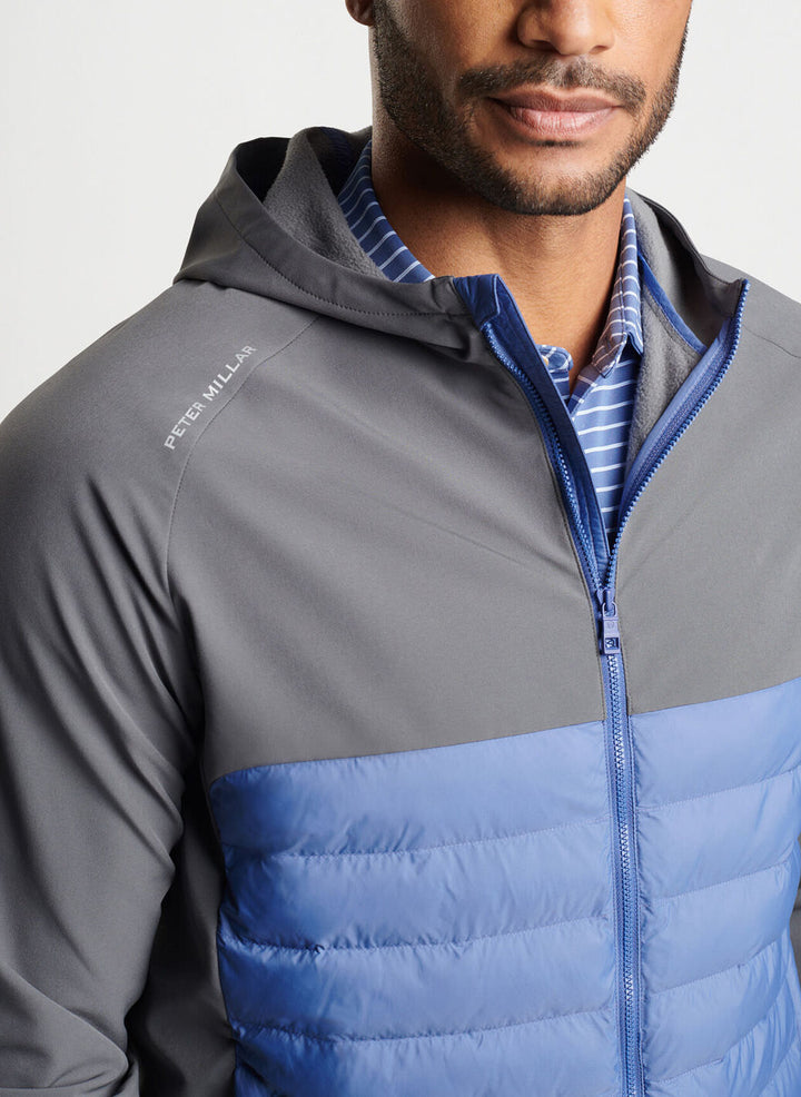 Peter Millar Mens Classic Fit All Course Hybrid Hoodie - ASTRAL BLUE