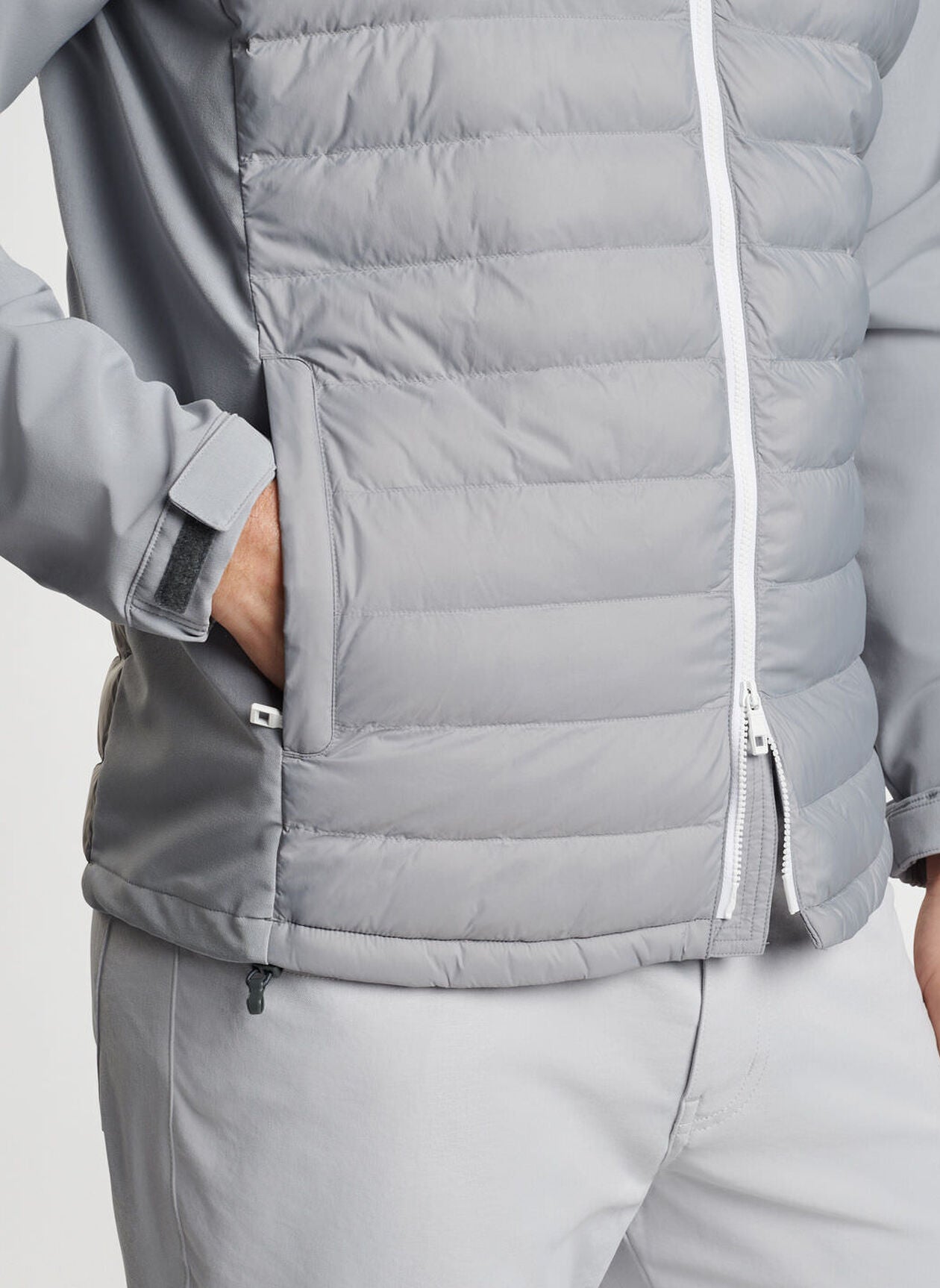 Peter Millar Mens Classic Fit All Course Hybrid Hoodie - GALE GREY