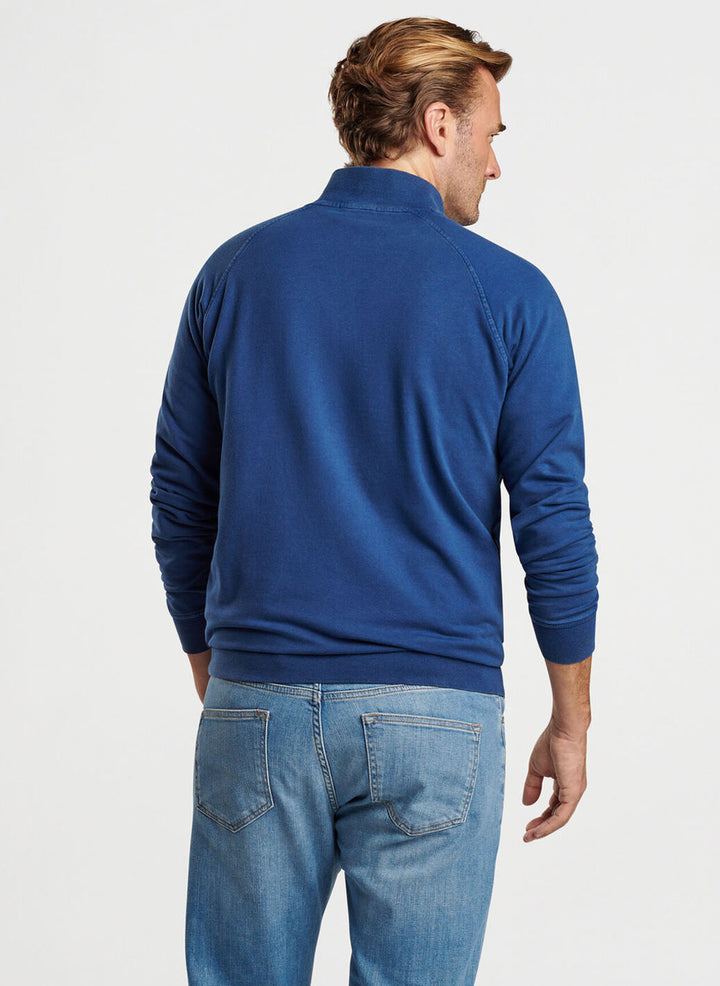 Peter Millar Mens Classic Fit Lava Wash Quarter Zip - WASHED NAVY