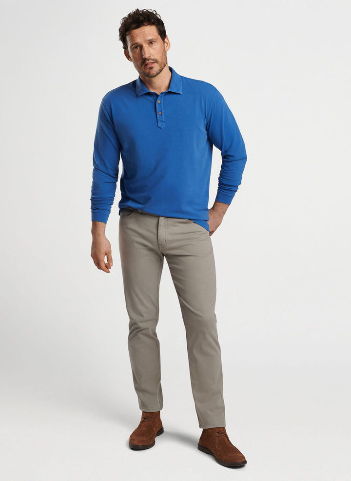 Peter Millar Mens Classic Fit Lava Wash Polo - OCEAN BLUE