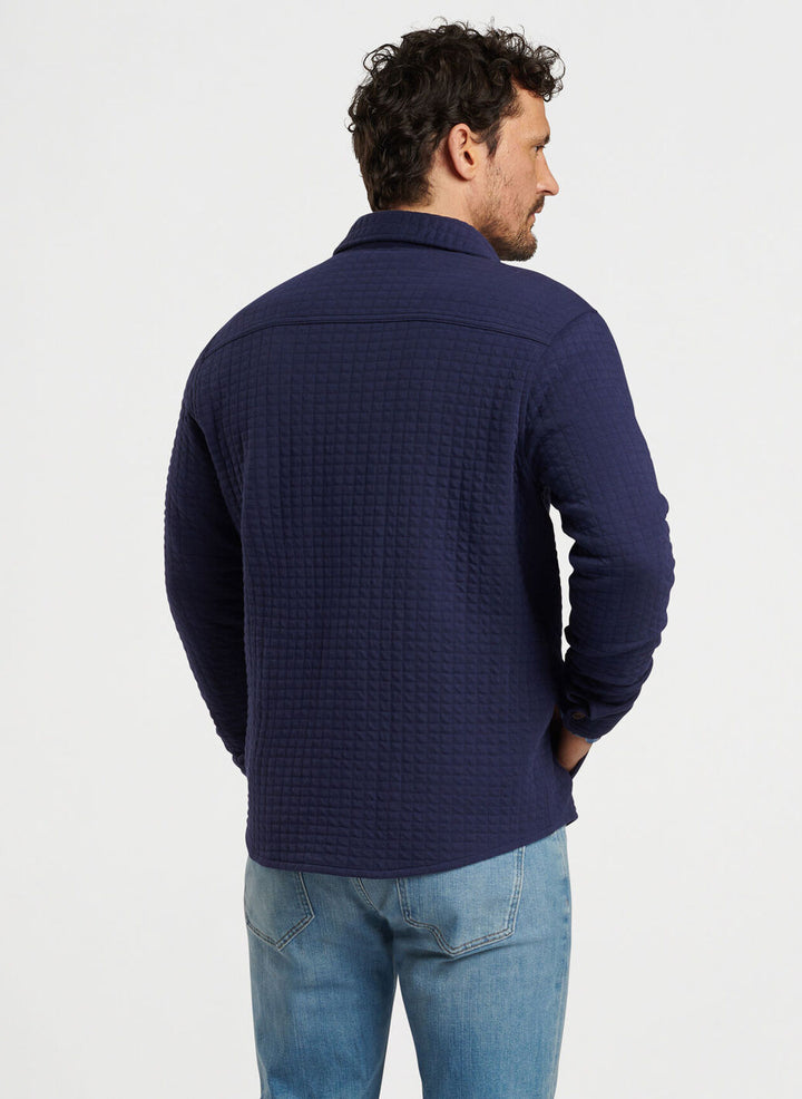 Peter Millar Mens Classic Fit Quad Quilted Knit Jacket - NAVY