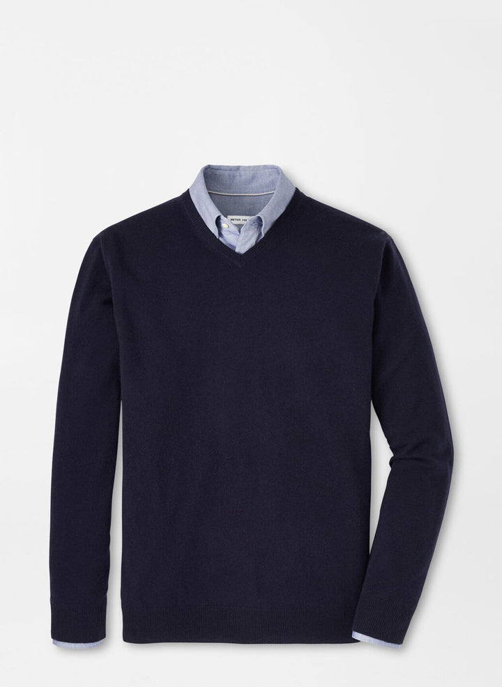 Peter Millar Mens Classic Fit Crown Heritage Cashmere Sweater - NAVY